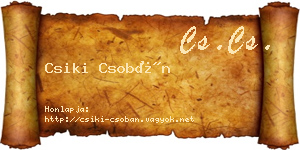 Csiki Csobán névjegykártya